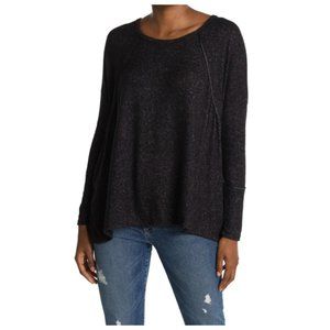 Forgotten Grace  Crew Neck Side Slit Long Sleeve